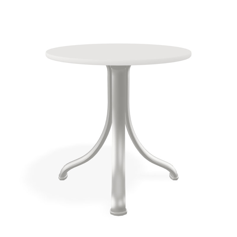 Outdoor Round Side Table, Brown/Snow