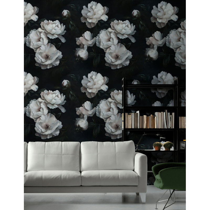 Papier peint floral foncé Moody