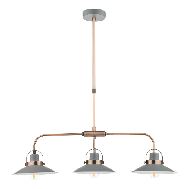Amalia 3 - Light Kitchen Island Pendant, Copper/Grey