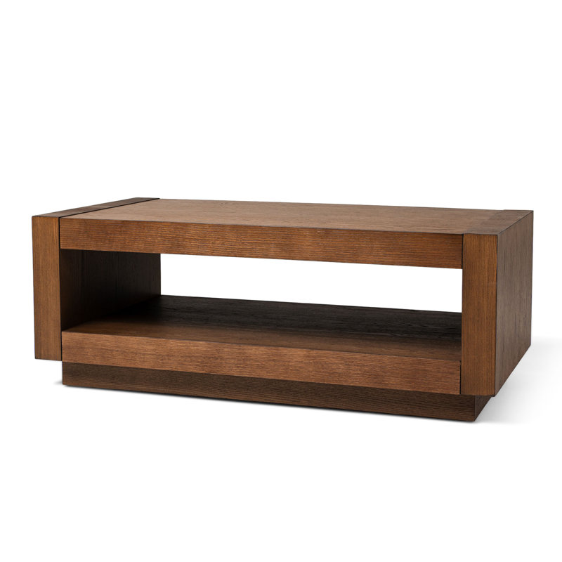 Artemis Large Dark Brown Oak Coffee Table with Storage Shelf