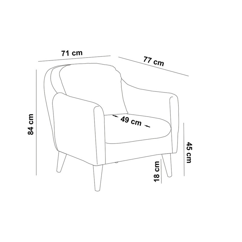 Fauteuil Aimon, 100 % lin vert clair