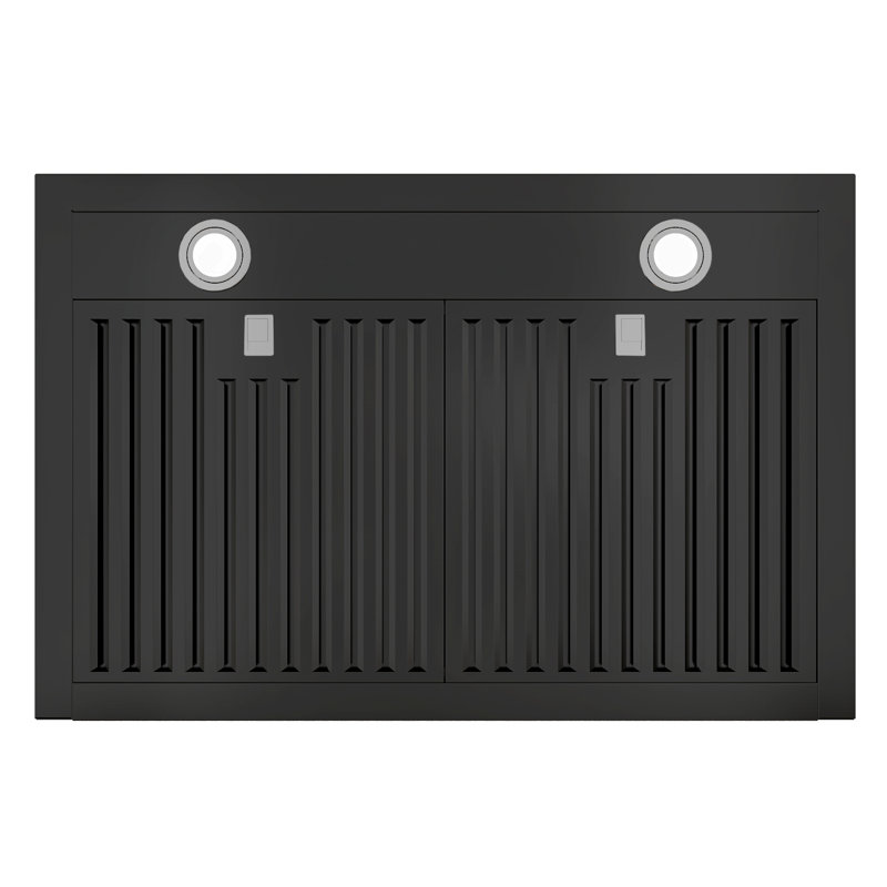 30 inch 900 CFM Convertible Wall Mount Range Hood 4 Speed Quiet Black Stainless Steel Remote and Touch Panel Control with LED Lights