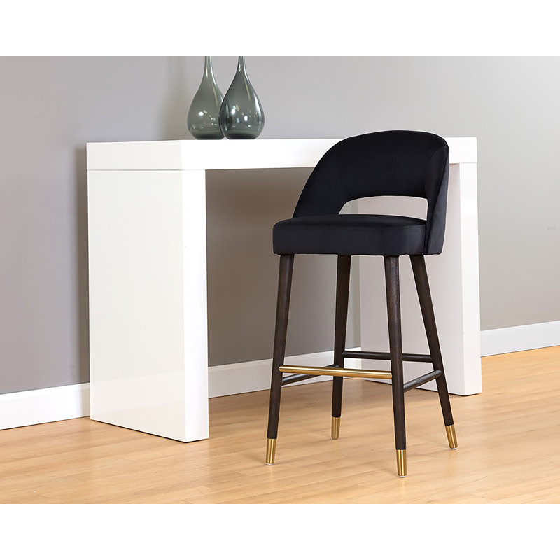 Monae Upholstered Stool, Counter Stool (26" Seat Height), Beige