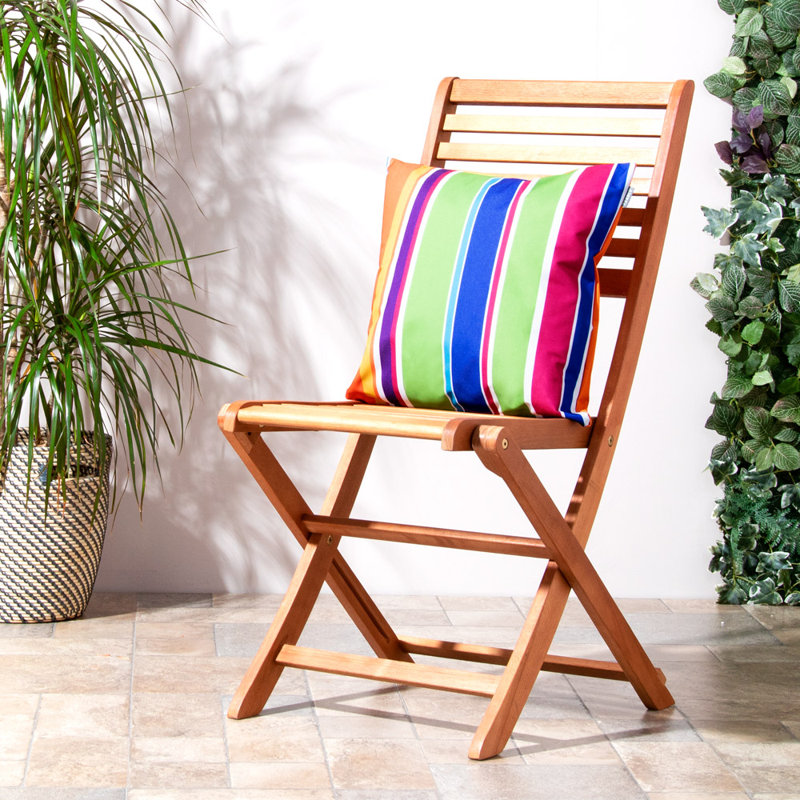 Stripe Indoor-Outdoor Cushion, Orange/Green