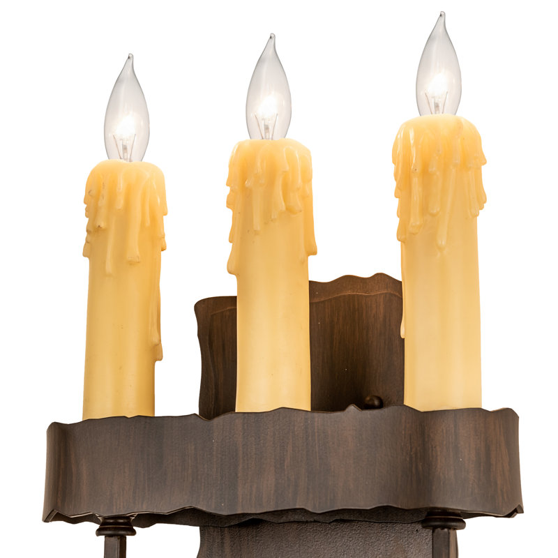 Rustic Lodge Candle Wall Light