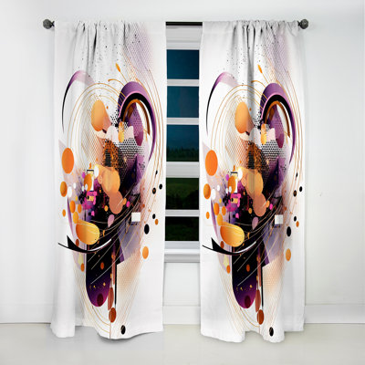Orange et mauve - Réflexions éthérées II - Rideau à formes abstraites - 1 panneau