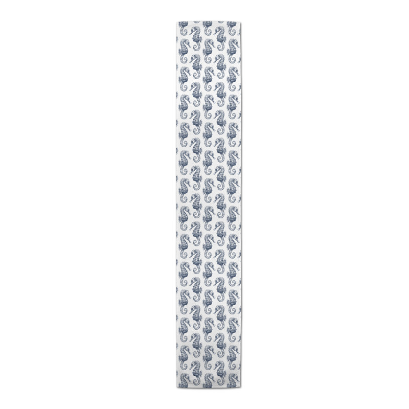 Savarese Bunny Table Runner, 72" L x 16" W, Navy, Animal Print 1