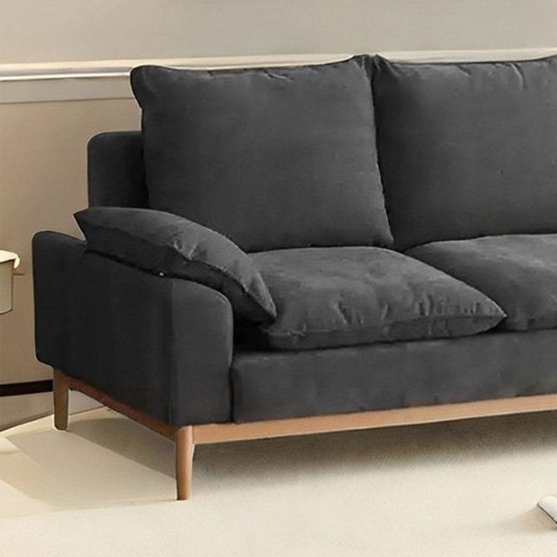 Nordic simple solid wood fabric sofa, Dark Gray