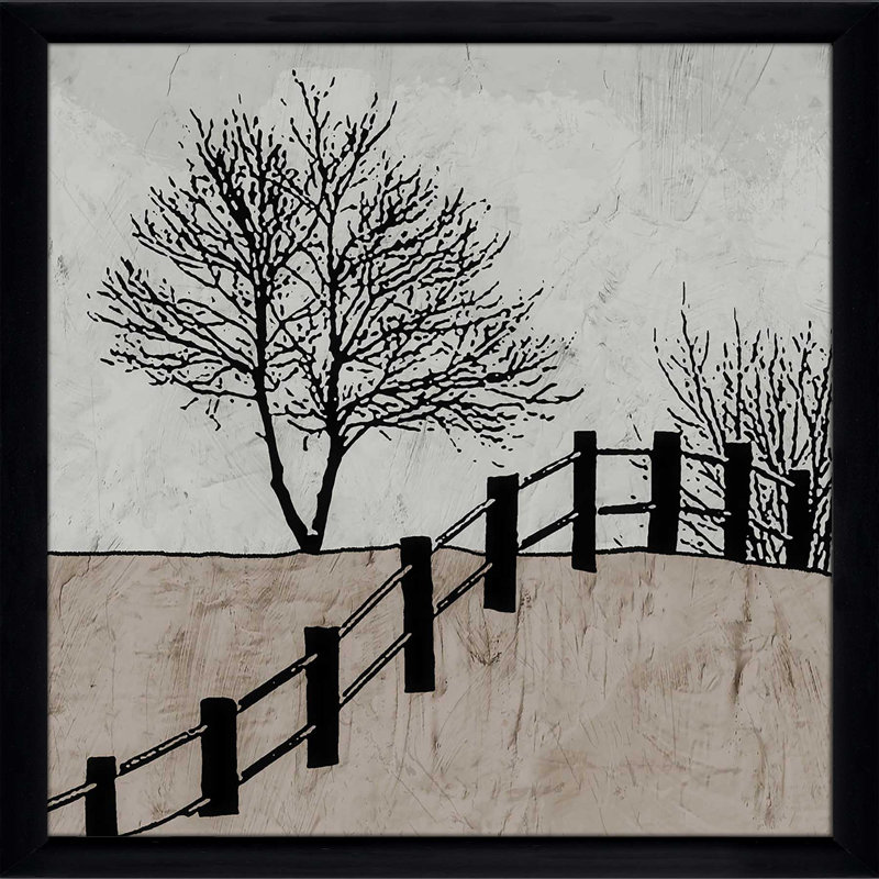 «Over The Fence» par Ynon Mabat - reproduction d'art graphique sur toile, H 37,5 po x l 37,5 po x P 1 po, Cadre noir