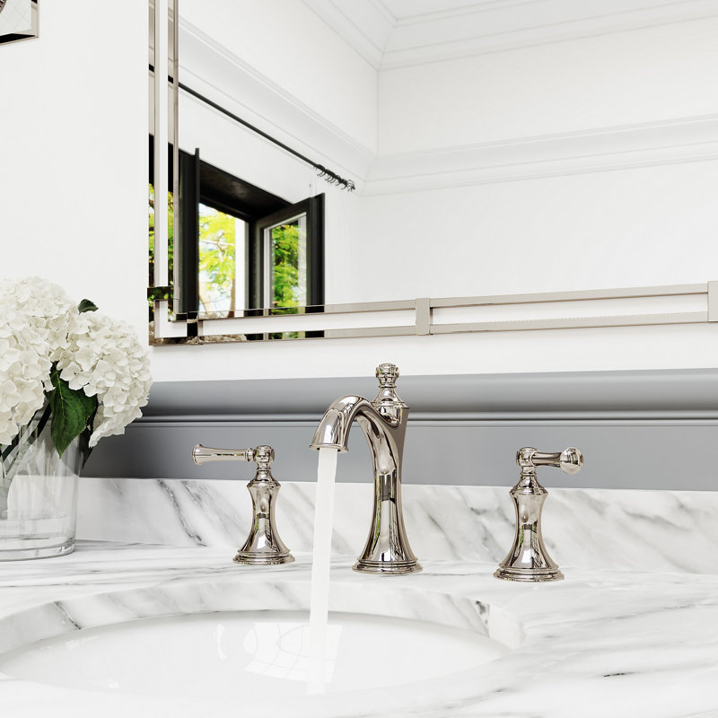 Tisbury Widespread Bathroom Faucet with Drain Assembly, Polished Nickel