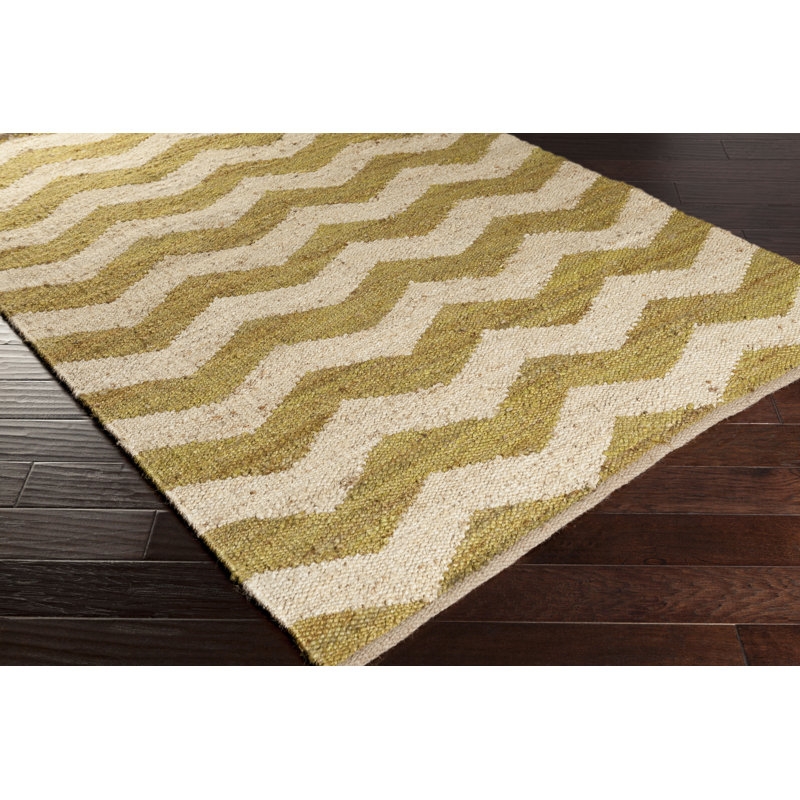 Tapis beige tissé à la main Hermine, Rectangle 5 pi x 7 pi 6 po