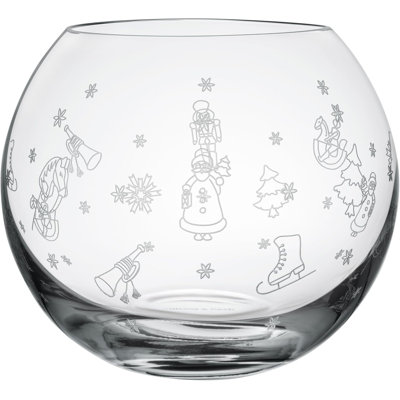 Villeroy & Boch Toy’s Delight Collection Tealight Holder with Christmas Themed Design, 4.25 x 3.75 in, Clear