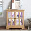 Vitrine de style antique à DEL avec aspect chêne et fermeture magnétique