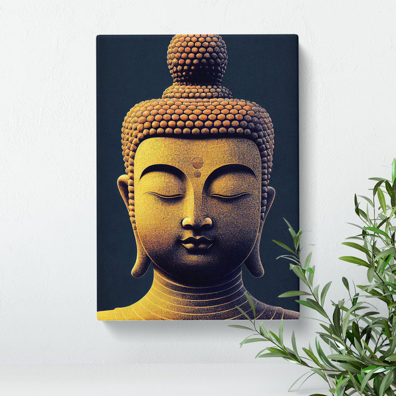 Golden Buddha No.2 - Wrapped Canvas Print, 50cm H x 35cm W