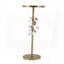 Table d'appoint ronde en fer avec accents floraux dorés et blancs - Base en ciment, 11,8 po x 11,8 po x 28,3 po