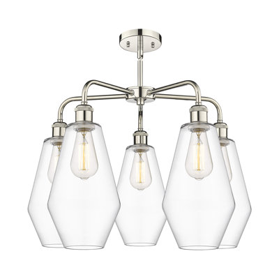 Lustre géométrique à intensité variable en acier à 5 lumières Amylea