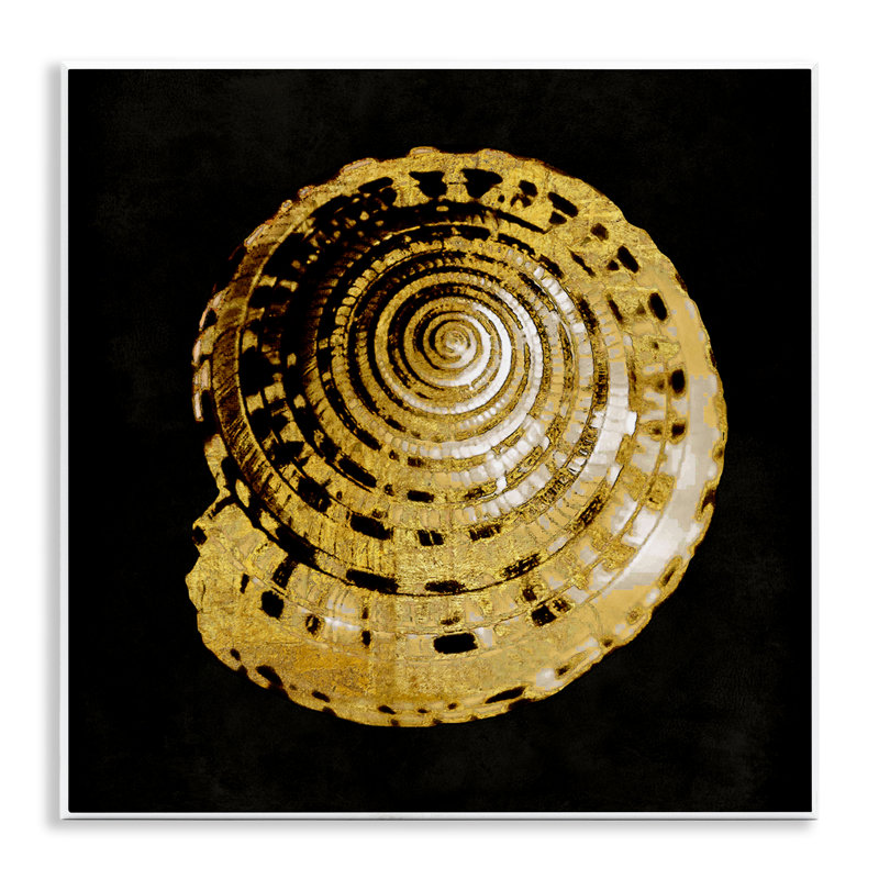 Art mural coquillage en spirale dorée par Caroline Kelly