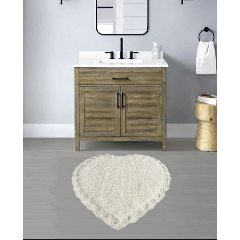 Tapis de bain Heart Heart, Ivoire