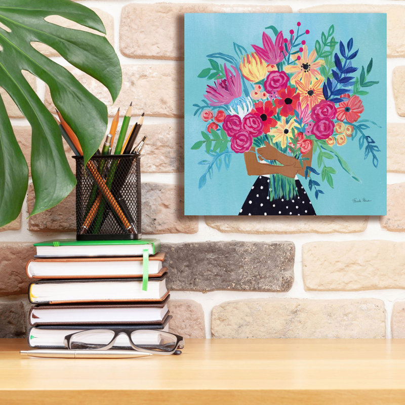 «A Bunch Of Flowers 4» par Farida Zaman, art mural sur toile, H 12 po x l 12 po