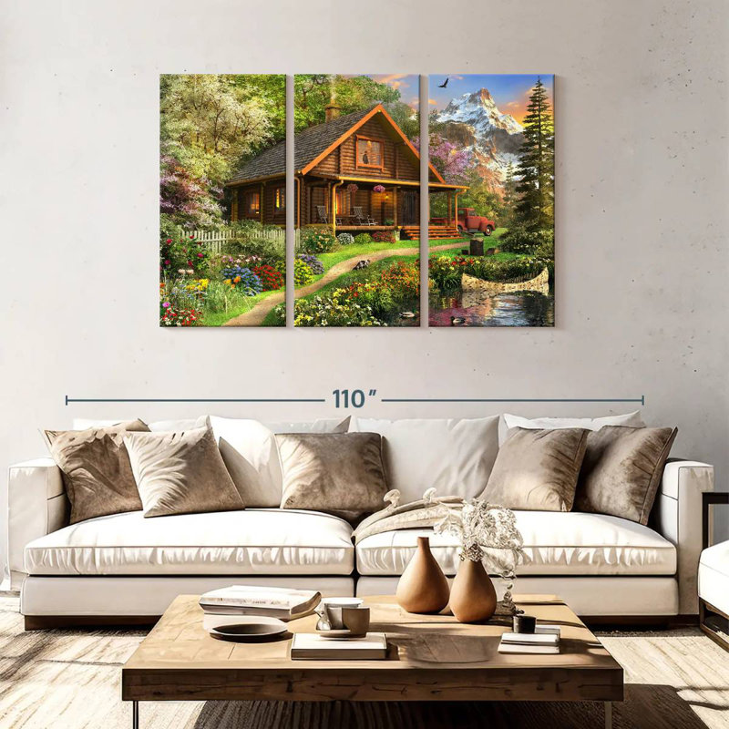 Lilie Log Cabin Home, H 48 po x l 74 po