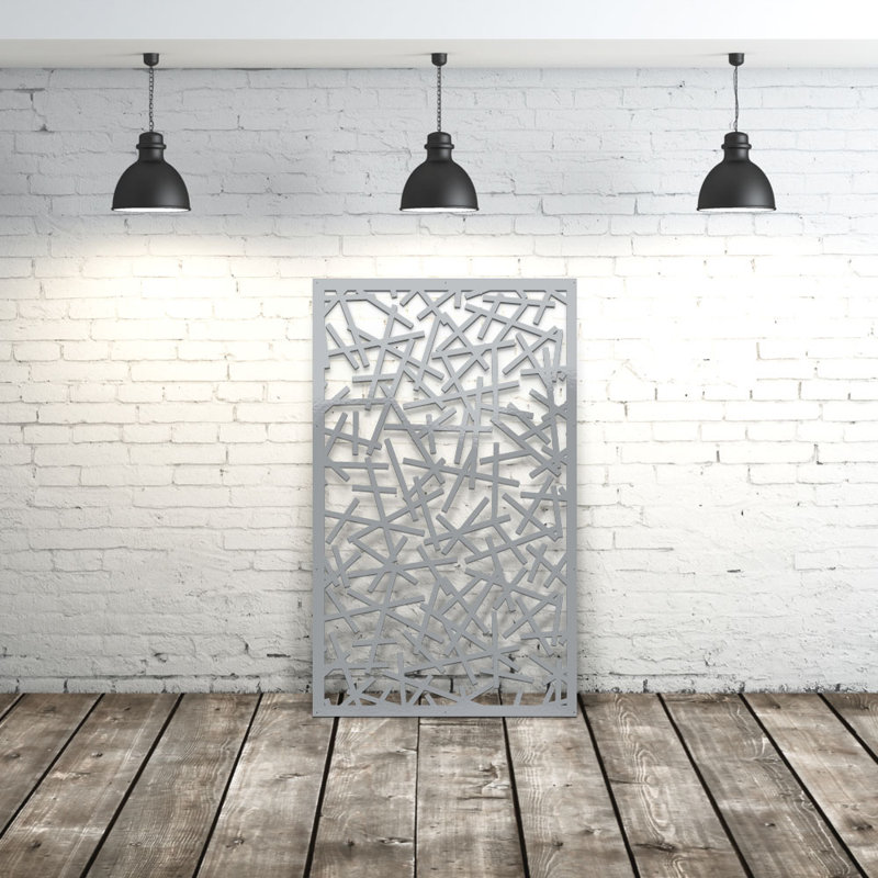 Panneau d'intimité basalte en aluminium découpé au laser - Art mural d'extérieur en métal thermolaqué, cloison de clôture décorative
