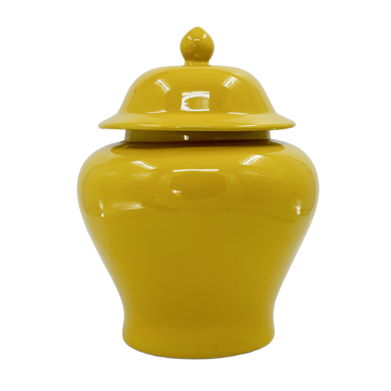 Zerline Handmade Porcelain Table Vase, Yellow