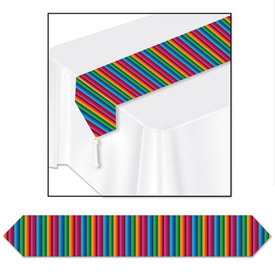 Rectangular Striped Printed Table Runner