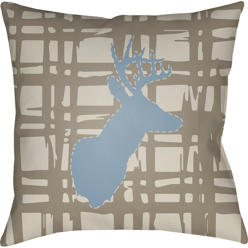 Outdoor Throw Pillow, 18" H x 18" W x 4" D, Brown