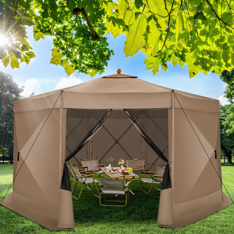 Pièce moustiquaire 15 x 15 avec moustiquaire, auvent pour tente Hub Hub, Kaki