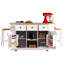 Grand îlot de cuisine de 53 pouces avec 2 tabourets de bar, prise de courant, support de rangement interne de porte, chariot de rangement de cuisine sur 5 roulettes avec abattant-125536092