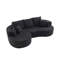 106 po Canapé modulaire courbé en tissu 2 pièces Cloud, CHAISE LUNGE, NOIR-128895813