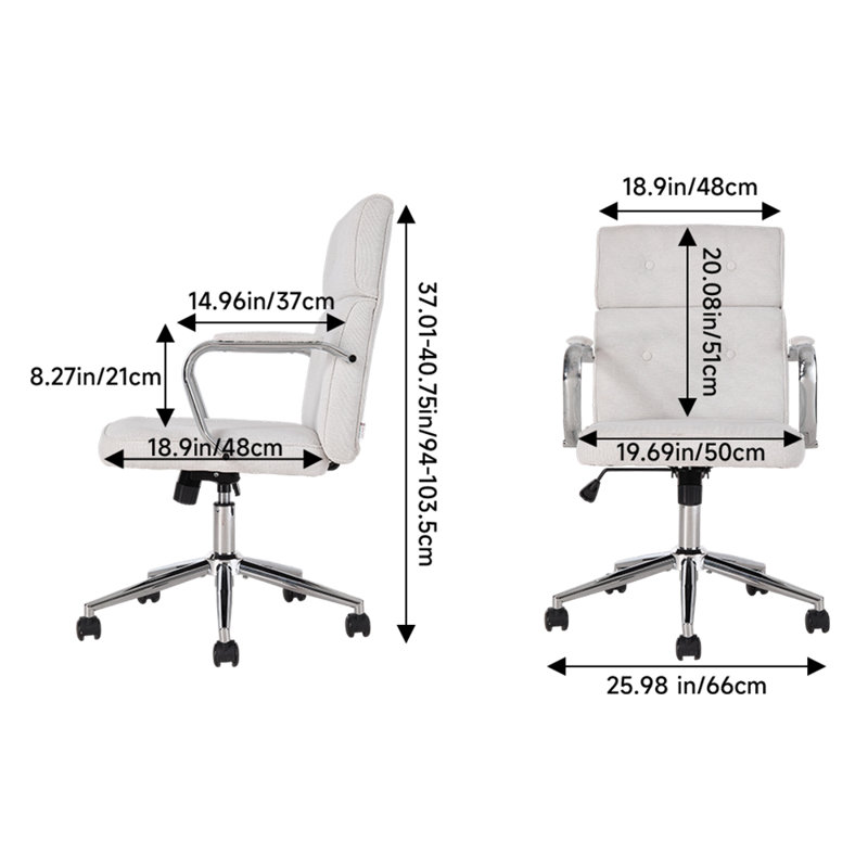 Office Chair, Silver, White