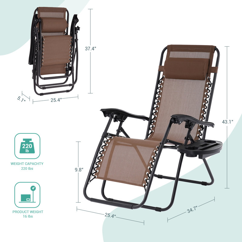 Daileen Folding Recliner Chair, Brown
