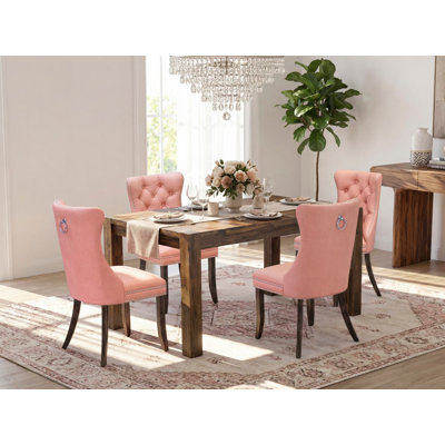 5 Piece Dining Table Set Includes a Rectangle Rustic Wood Kitchen Table and 4 Chairs, Distressed Jacobean