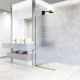 Zenith 34" W x 74" H Fixed Frameless Shower Screen with 3/8" Glass