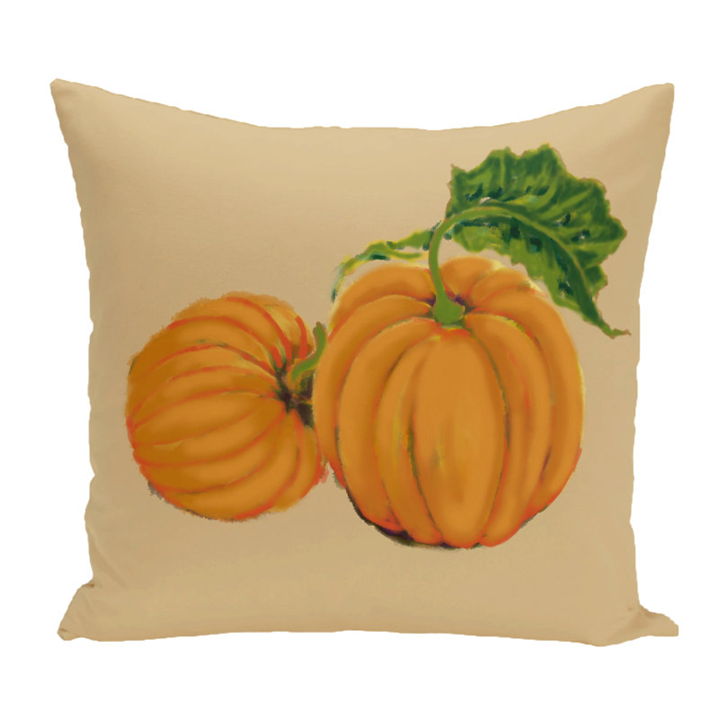  Housse et insert de coussin d'extérieur carré citrouille, Jaune