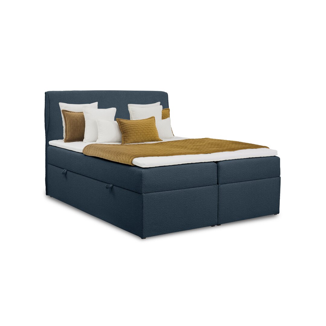 Boxspringbett Ayaansh mit Topper und Bettkasten