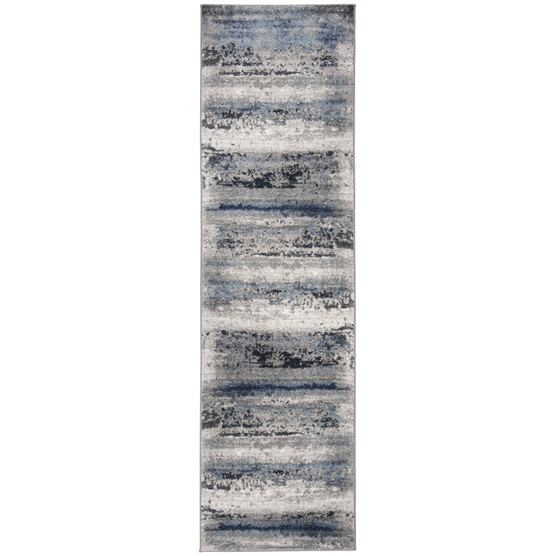 Tapis abstrait Frieda Performance, Tapis de couloir 2 pi 3 po x 8 pi