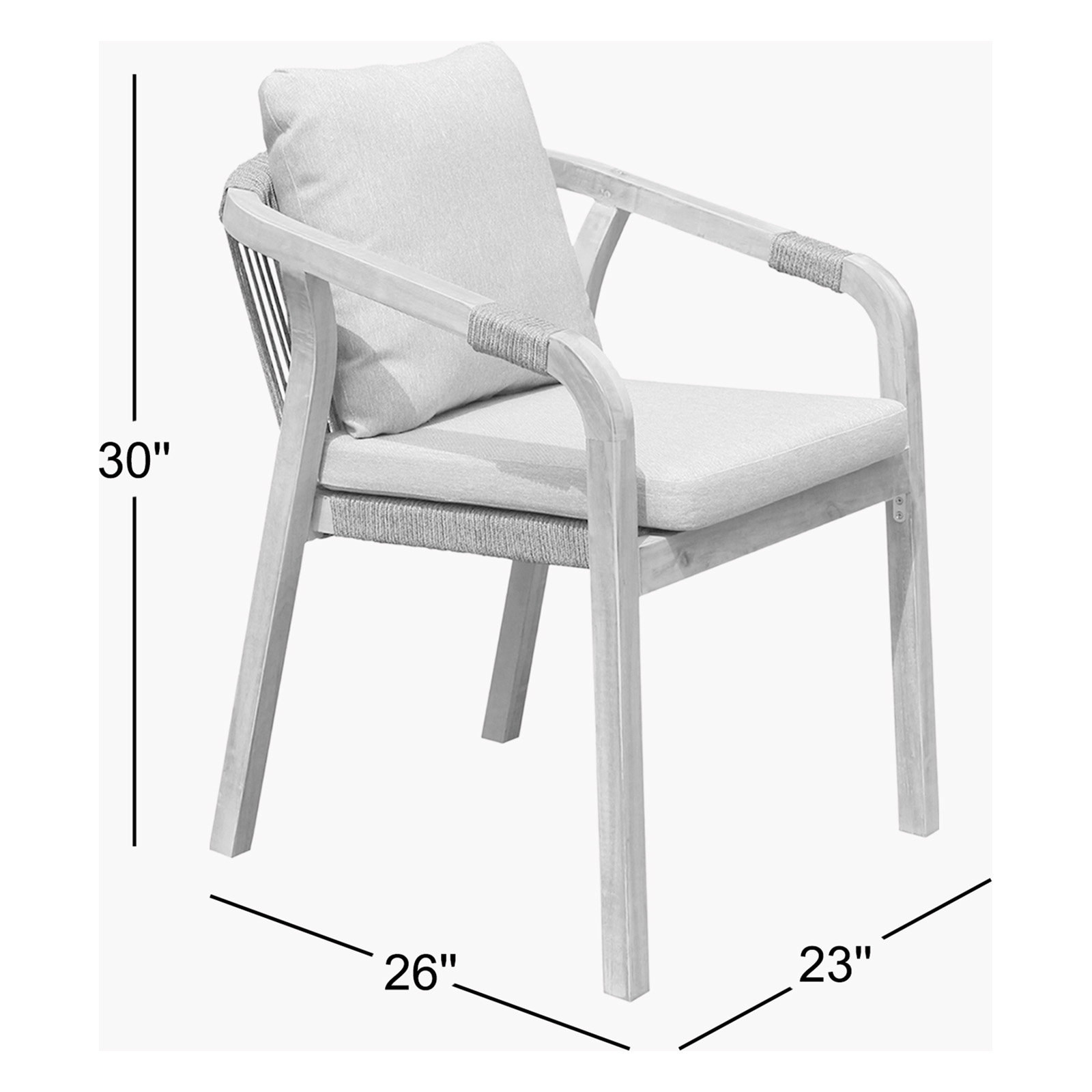 Naila 67" Acacia Patio Dining Set, Gray