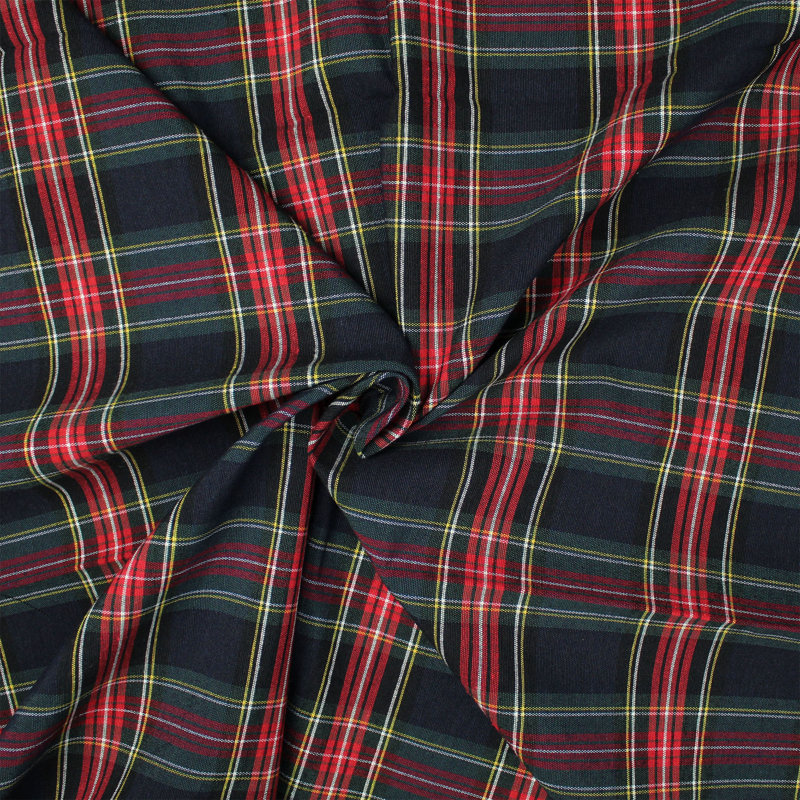 Ensemble de couvre-lit en coton Royal Plaid, Marine, Couvre-lit très grand californien et 2 très gran