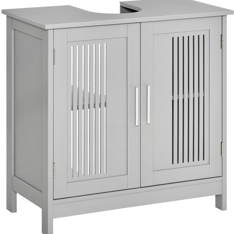 Armoire moderne sous le lavabo avec 2 portes, armoire de salle de bain piédestal sous le lavabo, meuble-lavabo avec tablettes réglables