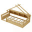 Lit en bois avec tablettes de rangement-685409562