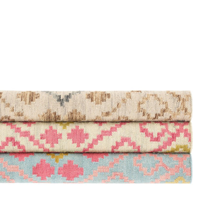 Kit Kemp x Annie Selke Jelly Roll Sky Handwoven Wool Rug