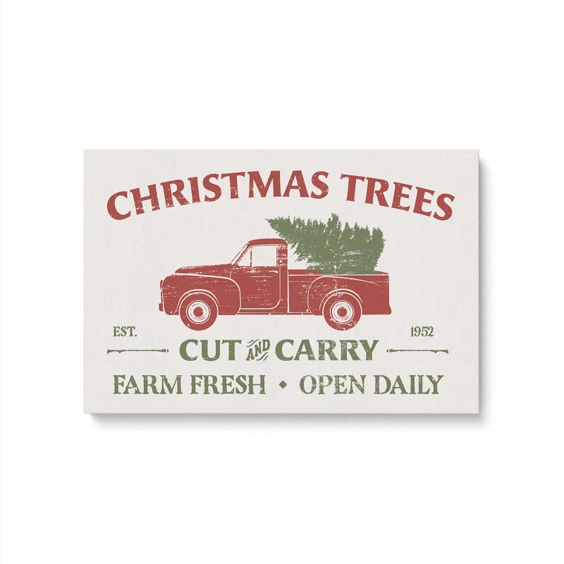 «Farm Fresh Christmas Trees», impression de signe, Toile tendue, H 32 po x l 48 po x P 1,25 po