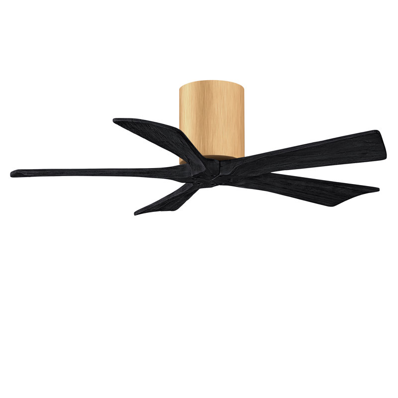 Ventilateur à pales encastré 5 pales Irene, Noir mat, 42", Naturel