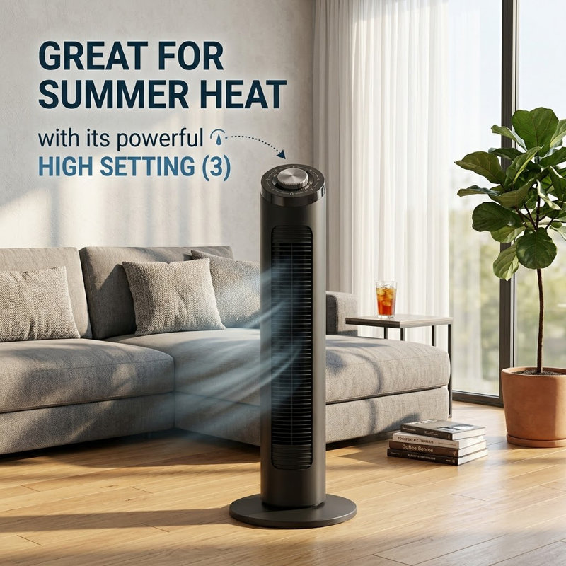 32" Tower Fan -Black