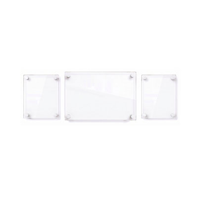 Ensemble de cadre mural flottant en acrylique avec quincaillerie 1 po: (2) 8 po x 10 po et (1) 11 po x 17 po