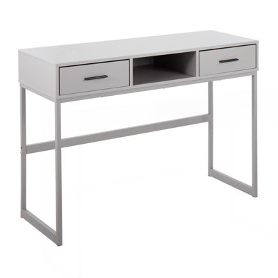 Console en métal gris et bois gris par Lumisource