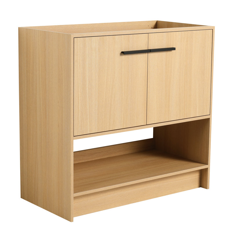 Meuble-lavabo 36 po, contreplaqué autoportant, 2 portes, revêtement anti-rayures, assemblage facile, style américain, meuble-lavabo Oak Glow, contreplaqué avec résistance aux rayures, design,