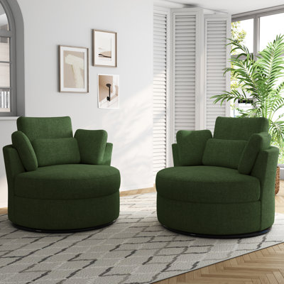 Fauteuil rembourré pivotant avec coussin (ensemble de 2)